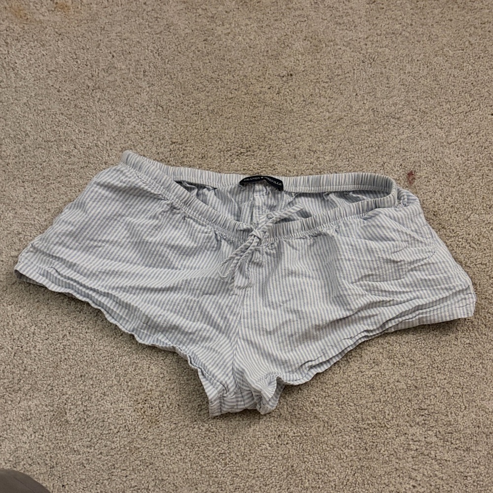 Brandy Melville Light Blue Striped Shorts